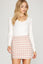 stock photo lilac plaid skirt