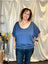 Blue Batwing Sleeve Plus Size Top