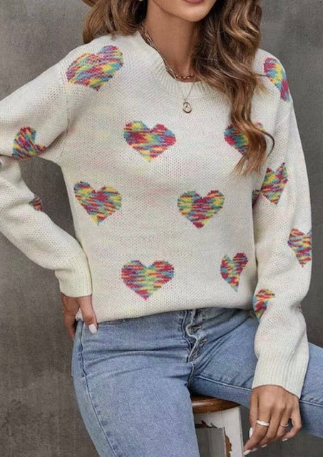 Knit Heart Sweater  The Distressed Rose Boutique