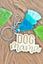 DOG MAMA KEYCHAIN IN BLUE OMBRE OR TRI COLOR TASSEL