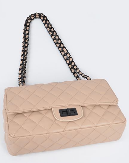 Nude Quilted Clutch