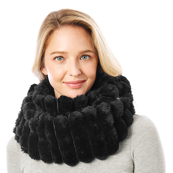 Softest Faux Fur Infinity Scarf in White or Black